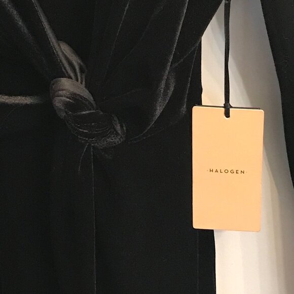 Halogen Stretch Velvet Faux Wrap Dress L NWT - Picture 5 of 10